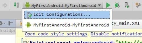 edit configurationsc߅ľGɫ“+”̖xandroid application