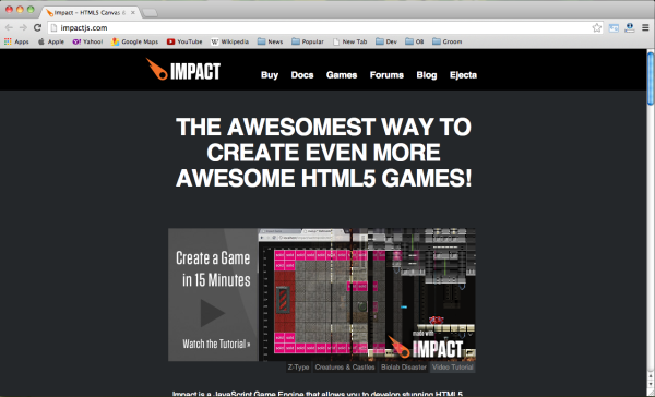 Best HTML5 and Javascript game engine library - impactjs